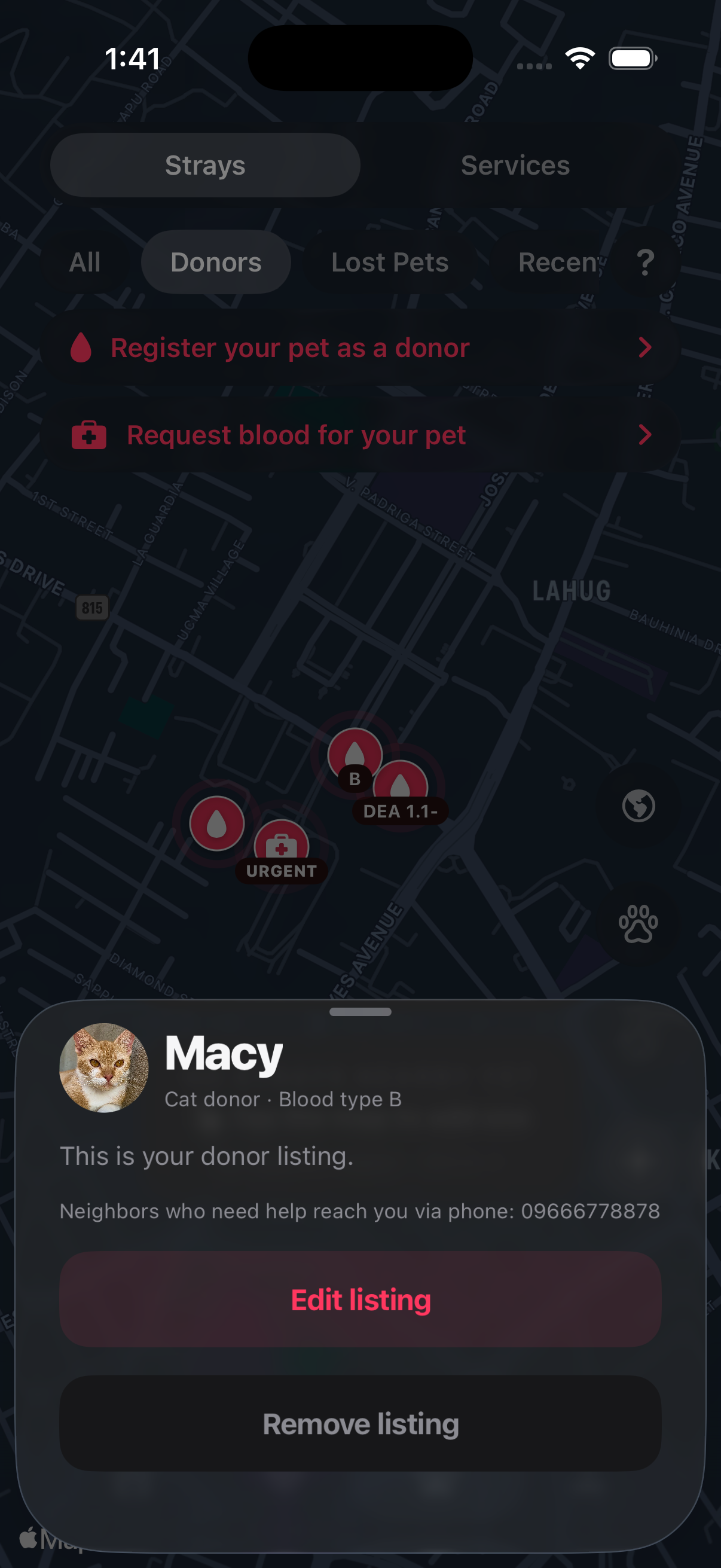 Register your pet as a donor — Macy's donor listing