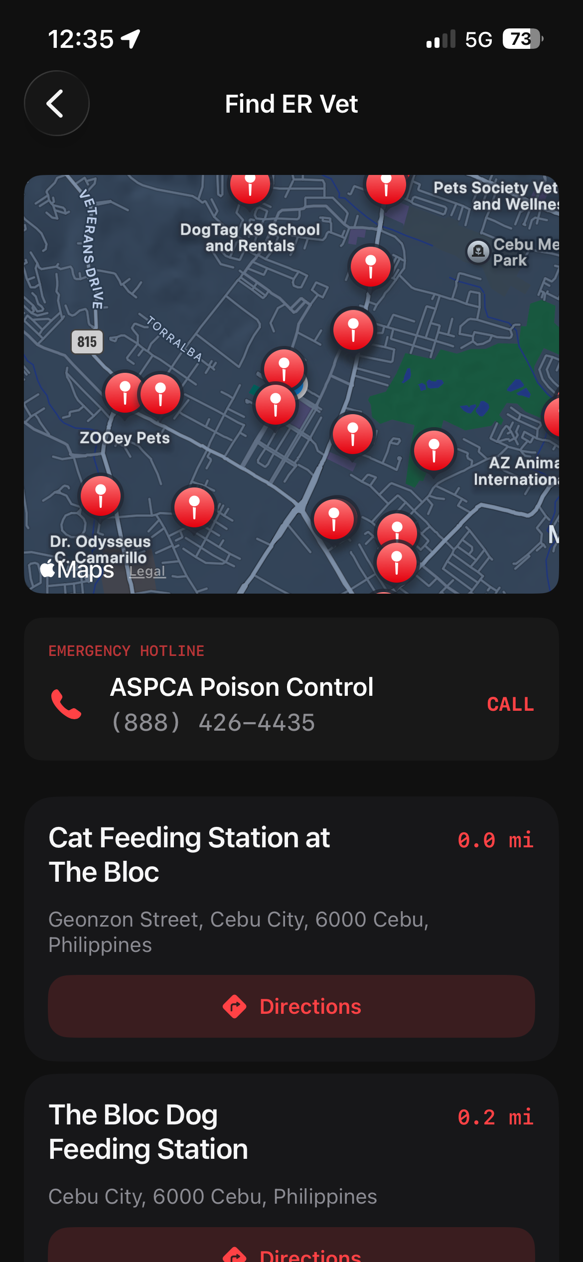 Find nearby ER vet