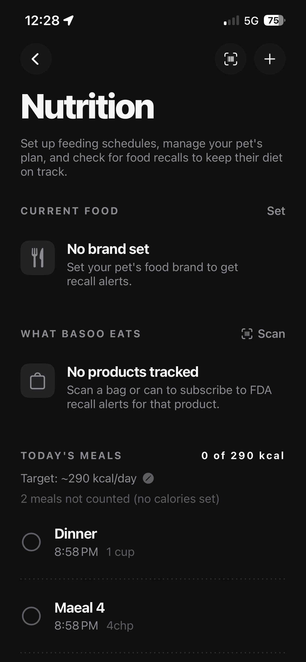 Nutrition — food recalls and today's meals