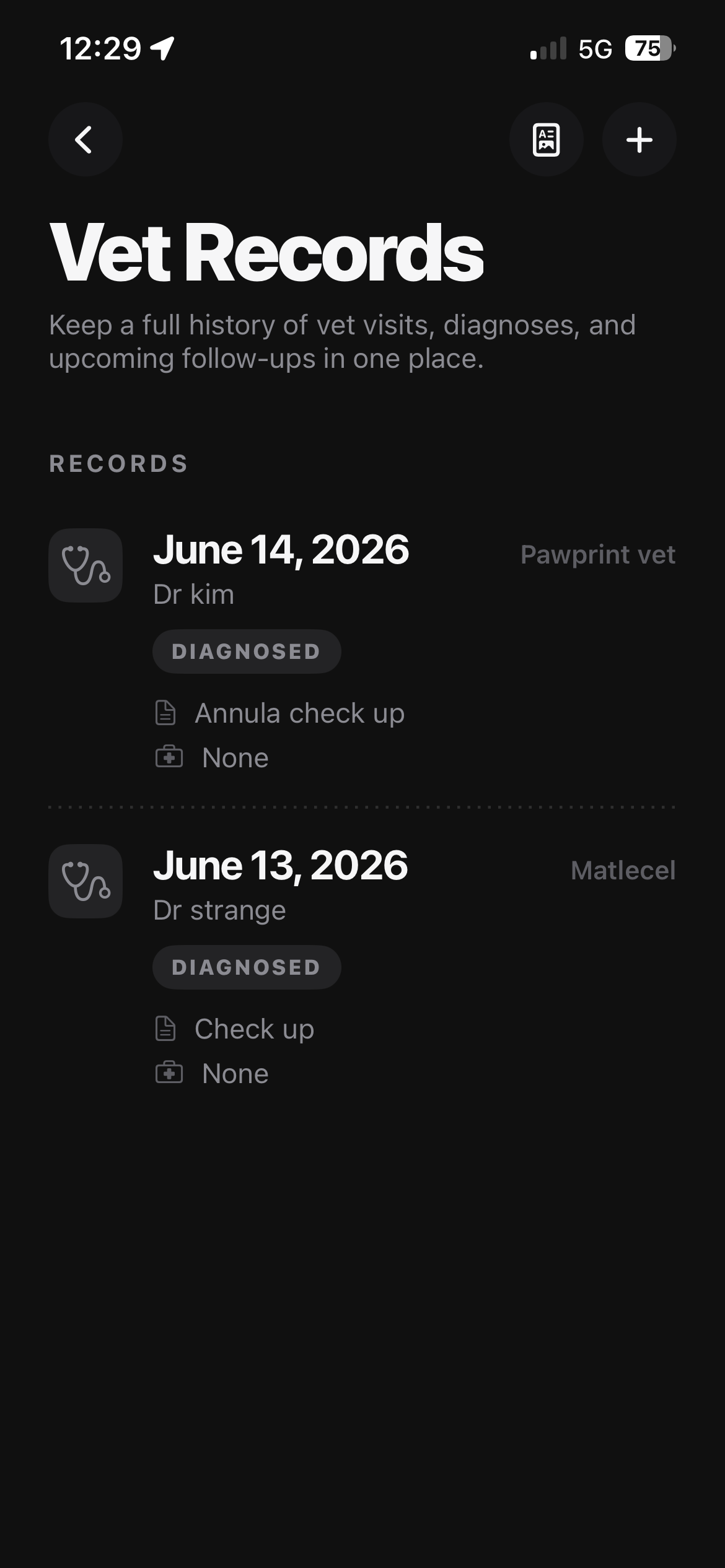 Vet records